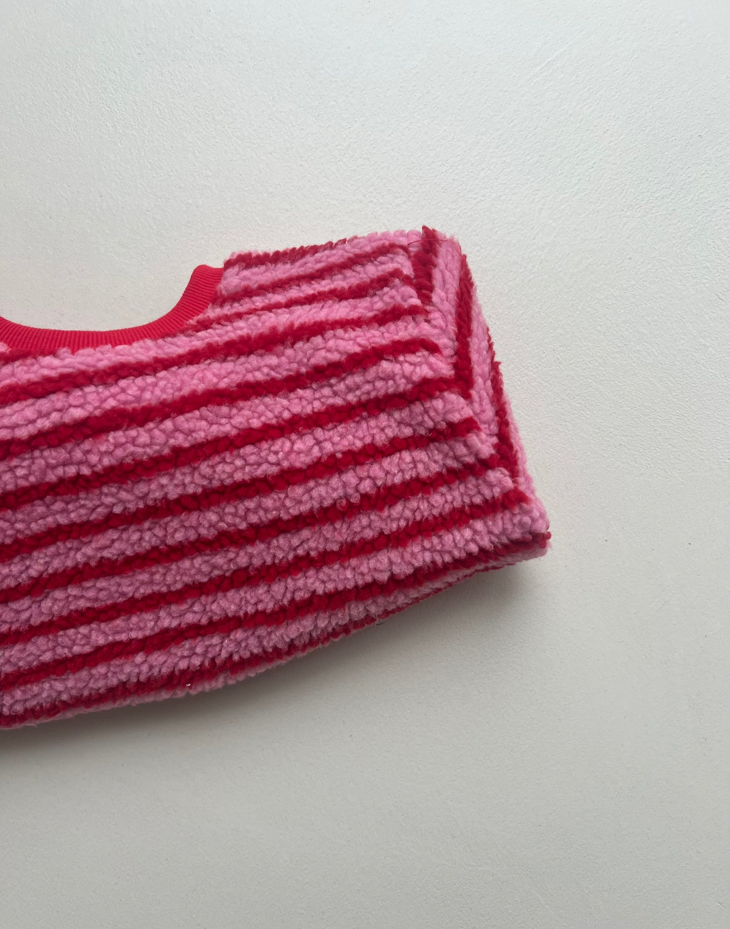 Pink striped sweatshirt