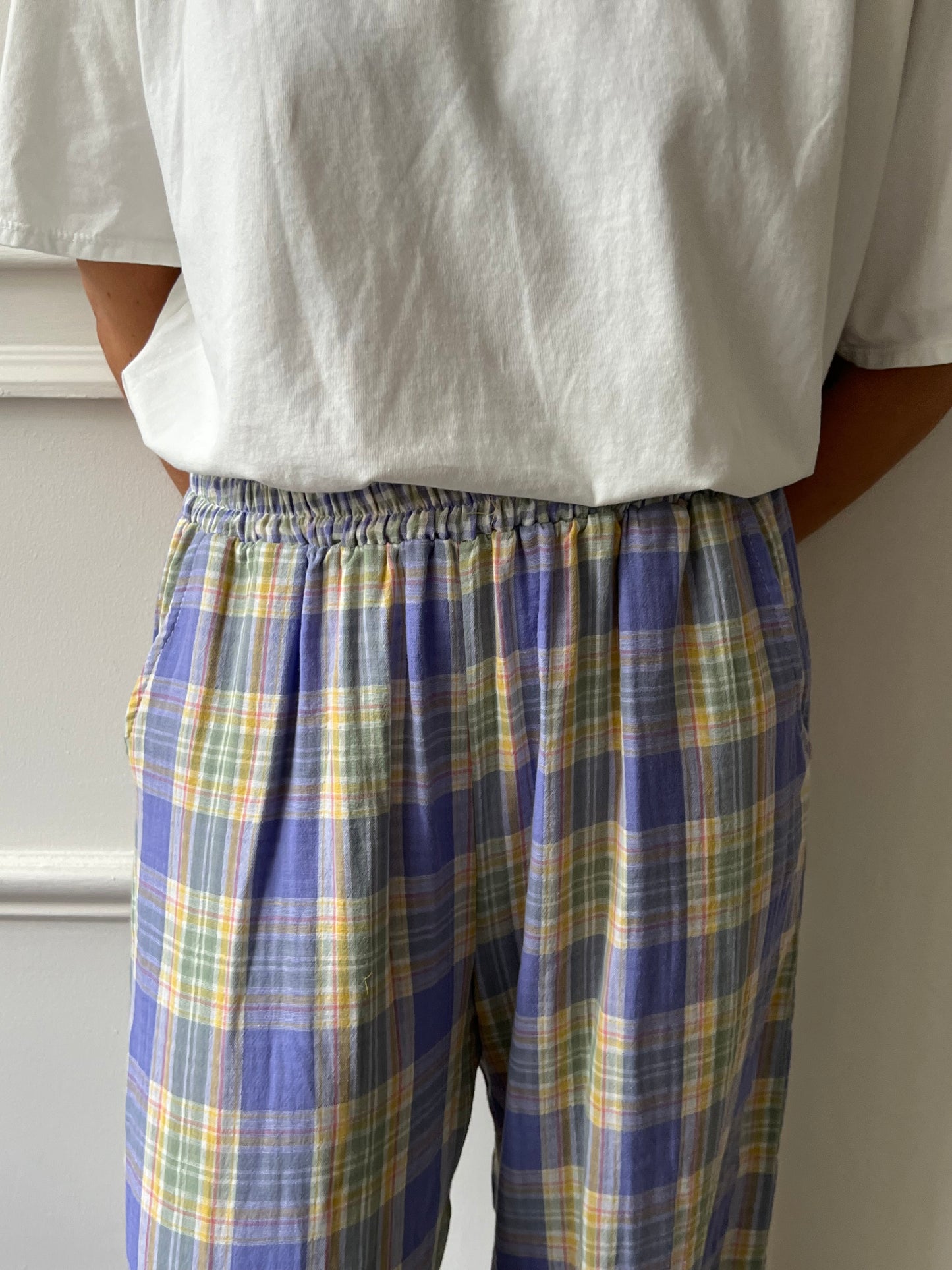 Pantalon carreaux violet