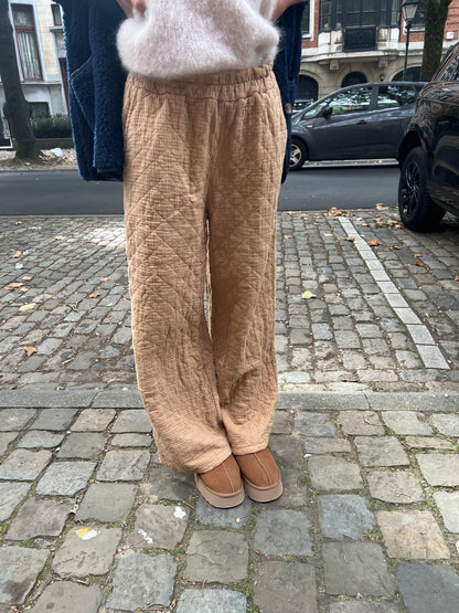 Pantalon matelassé camel