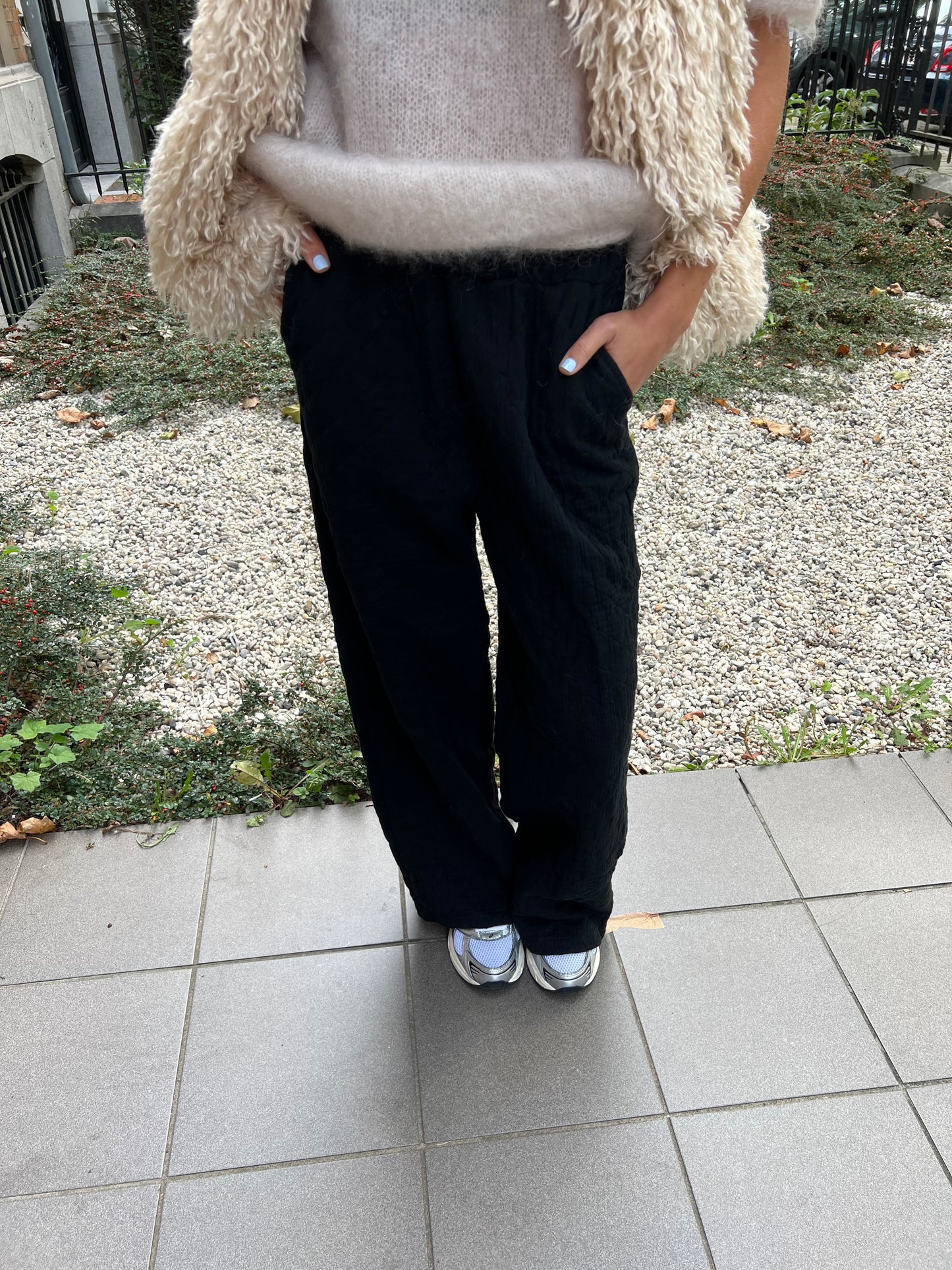 Pantalon matelassé noir