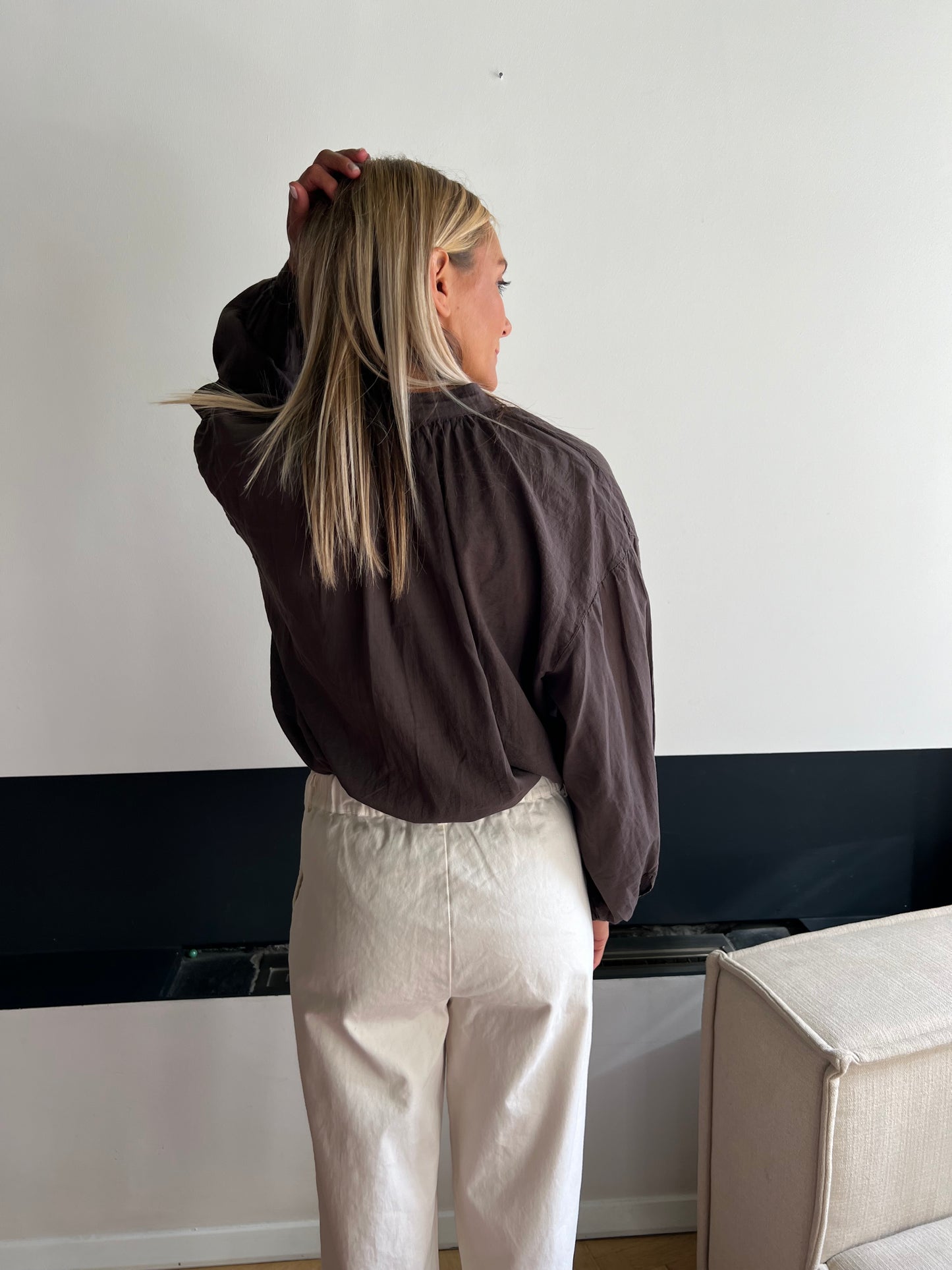 Pantalon ecru pinces