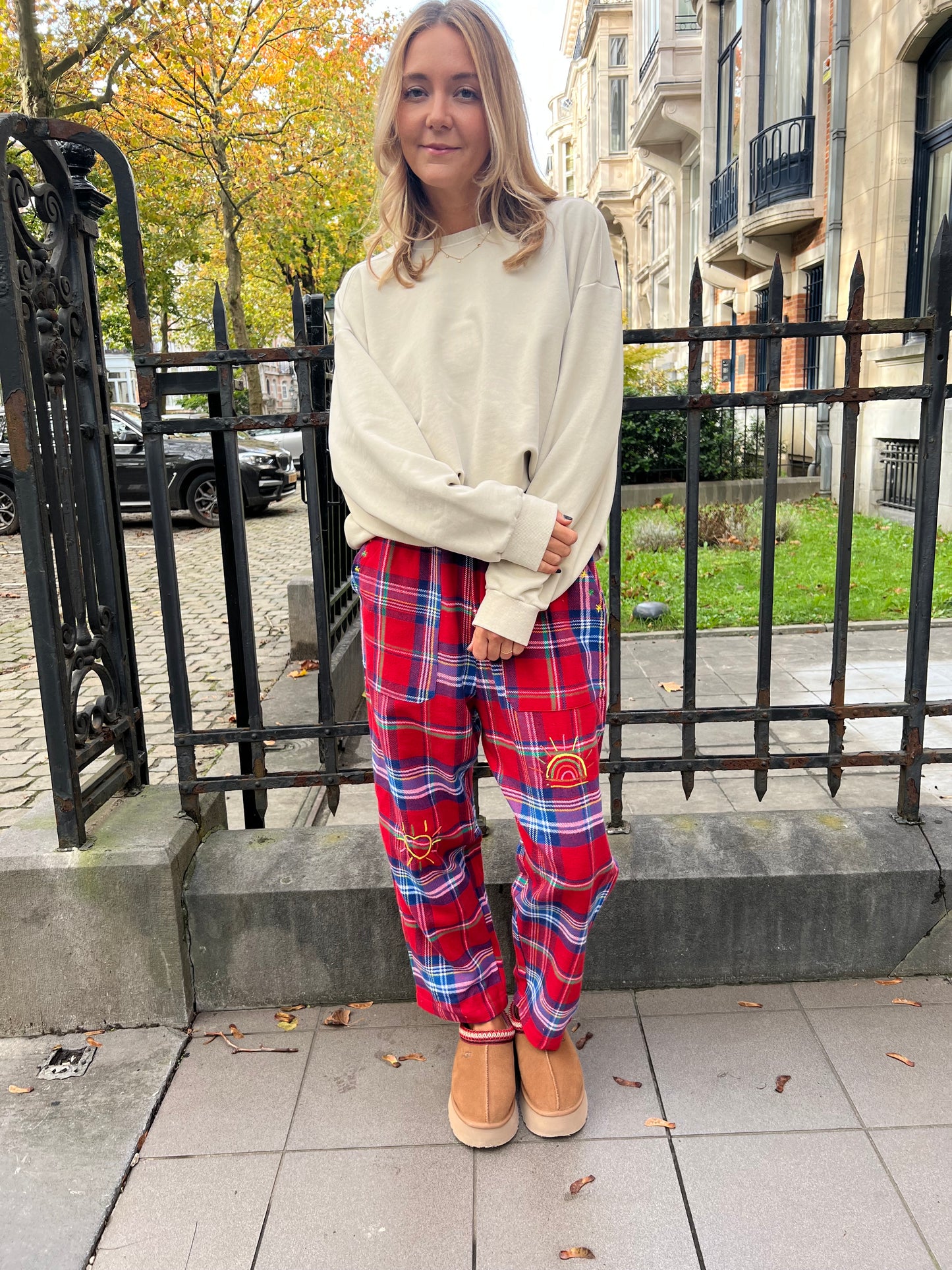Pantalon carreaux rouge