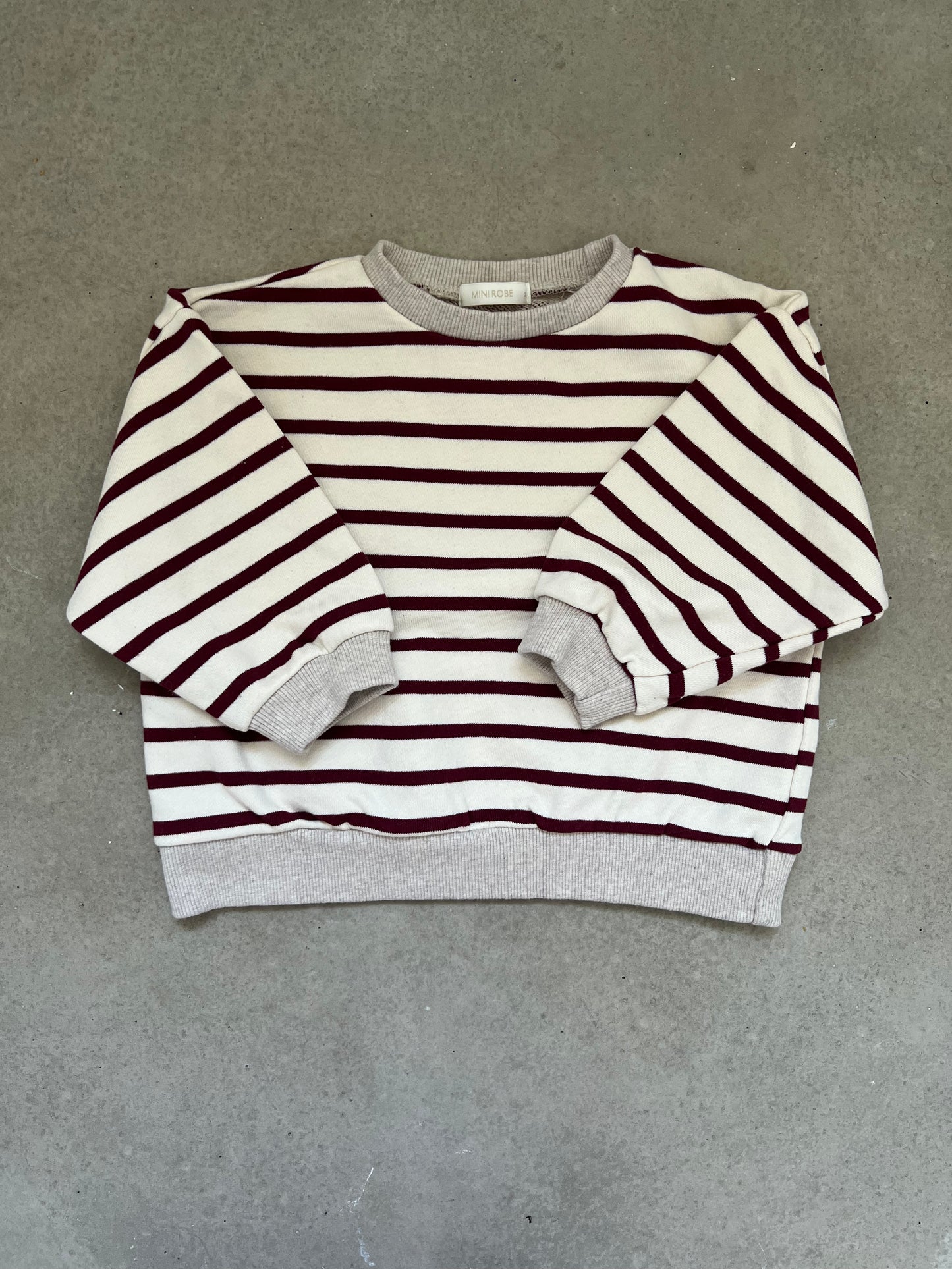 Wine stripe sweatshirt