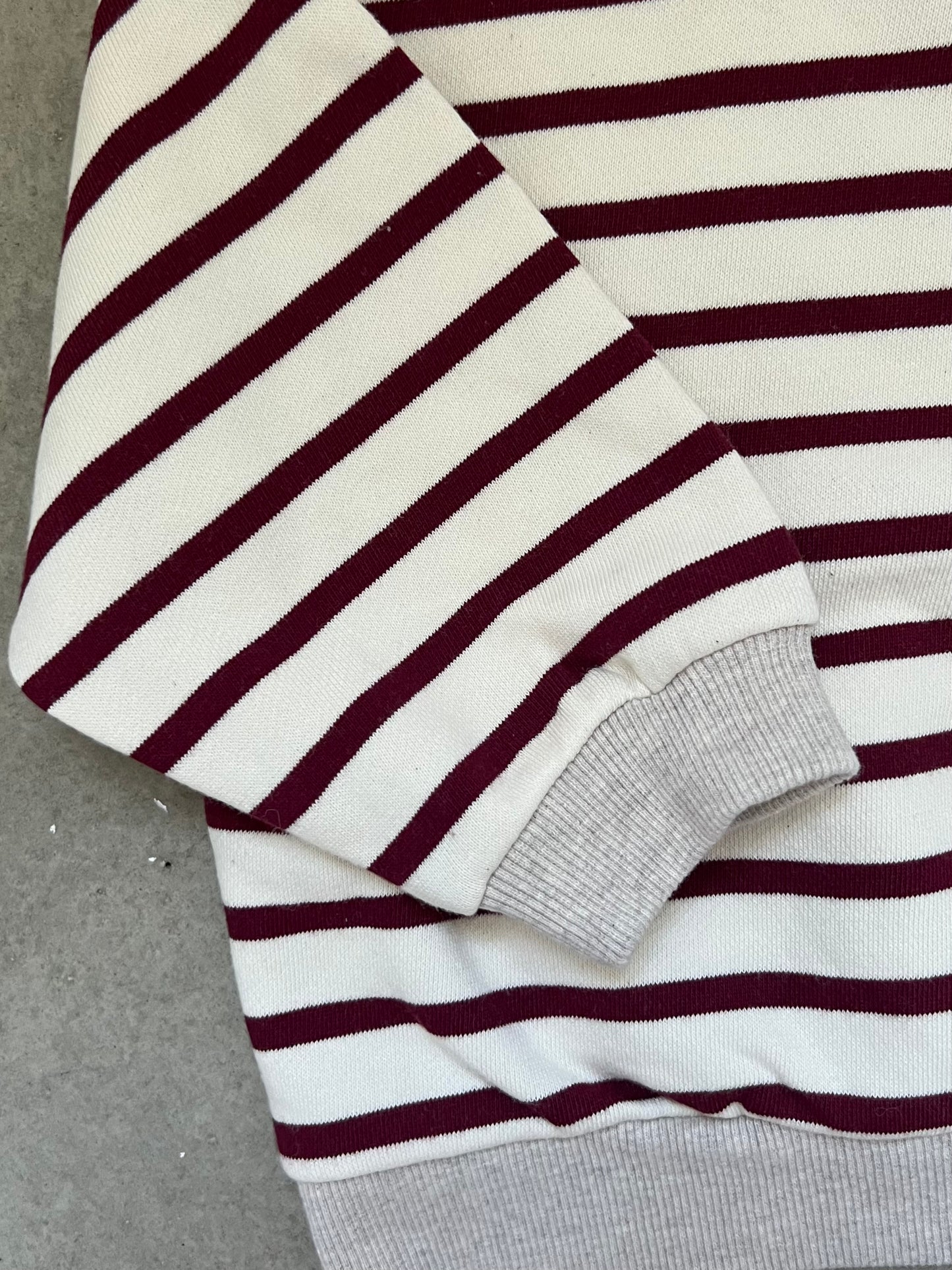 Wine stripe sweatshirt