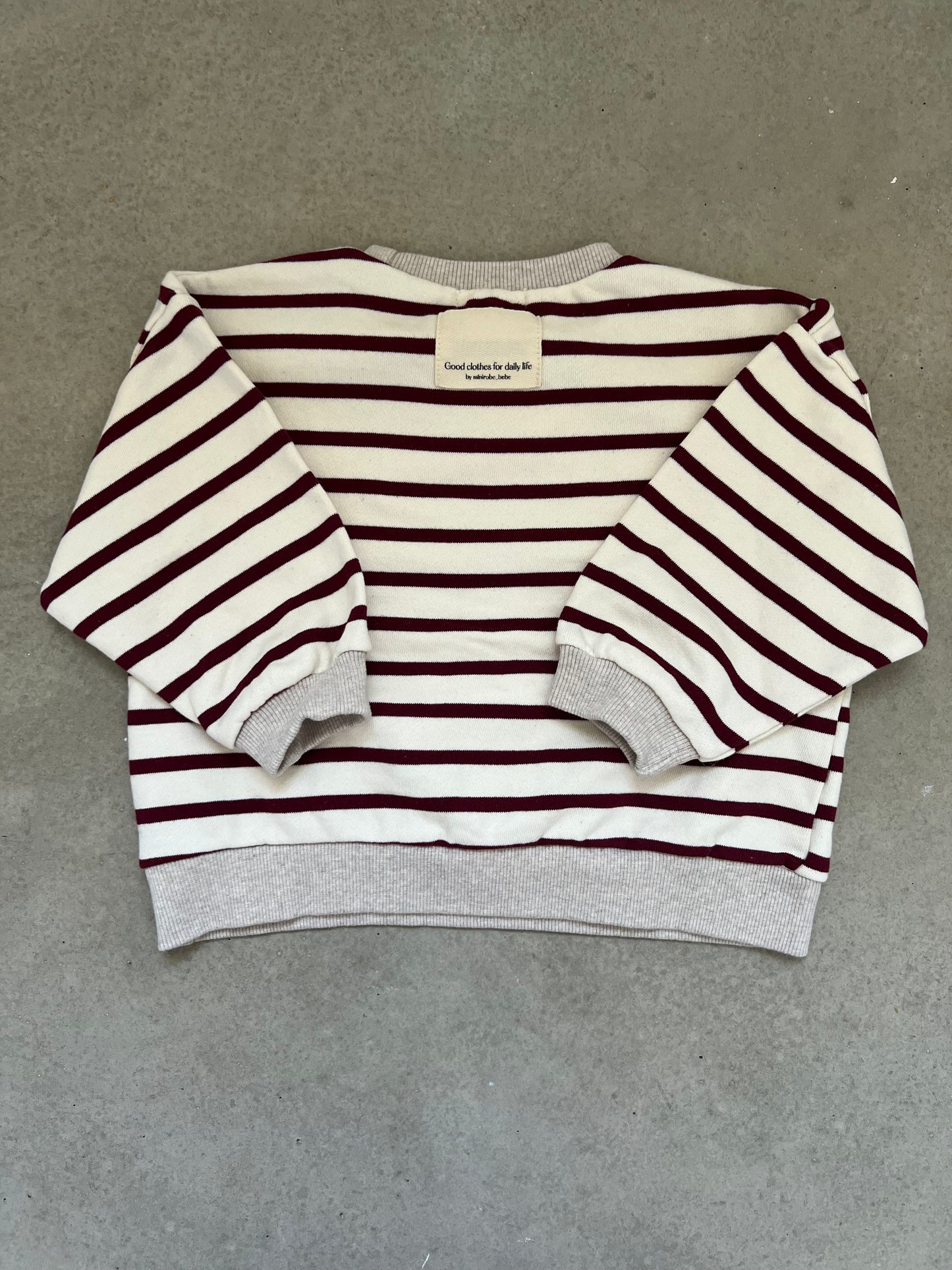 Wine stripe sweatshirt