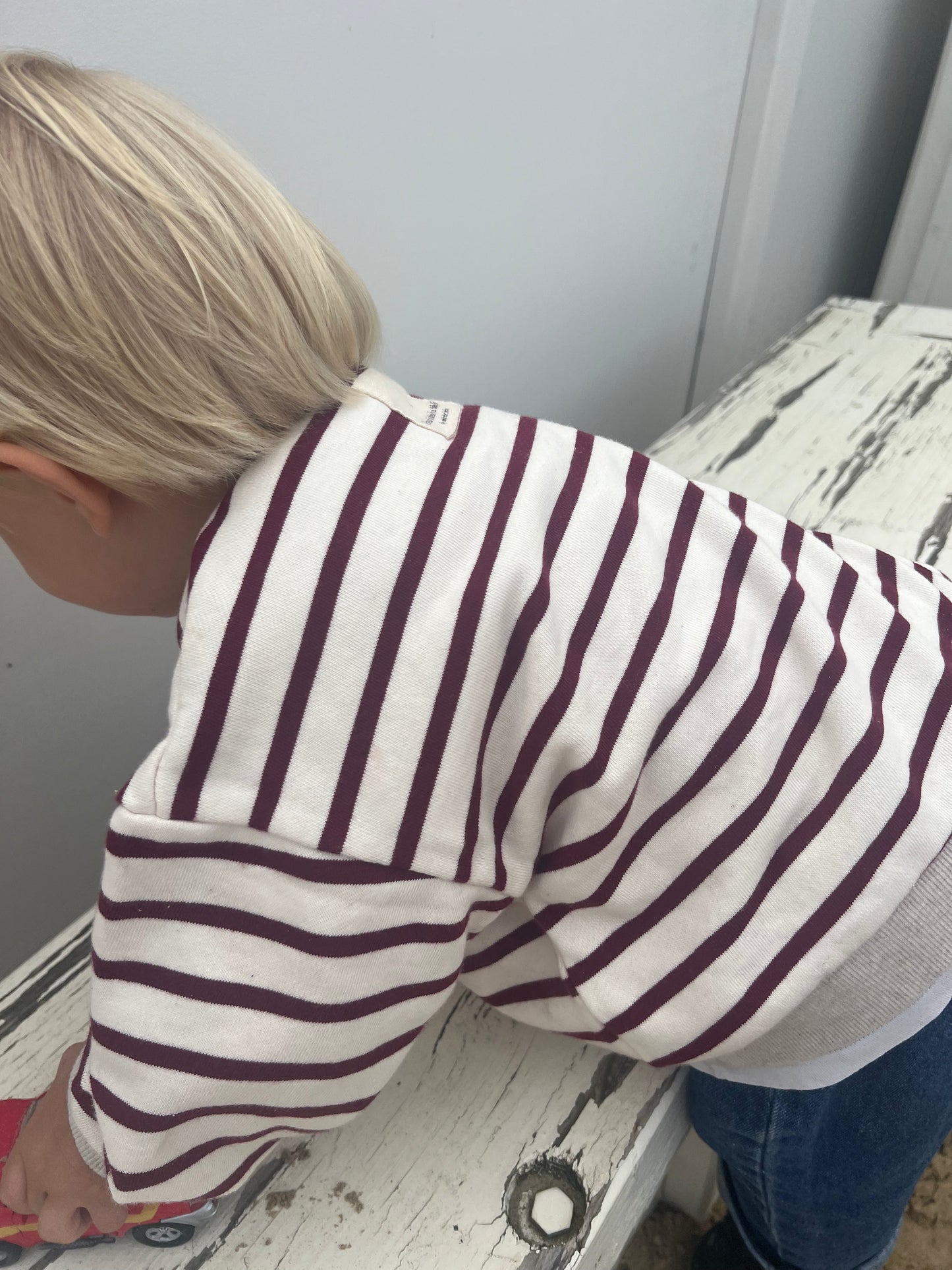 Wine stripe sweatshirt