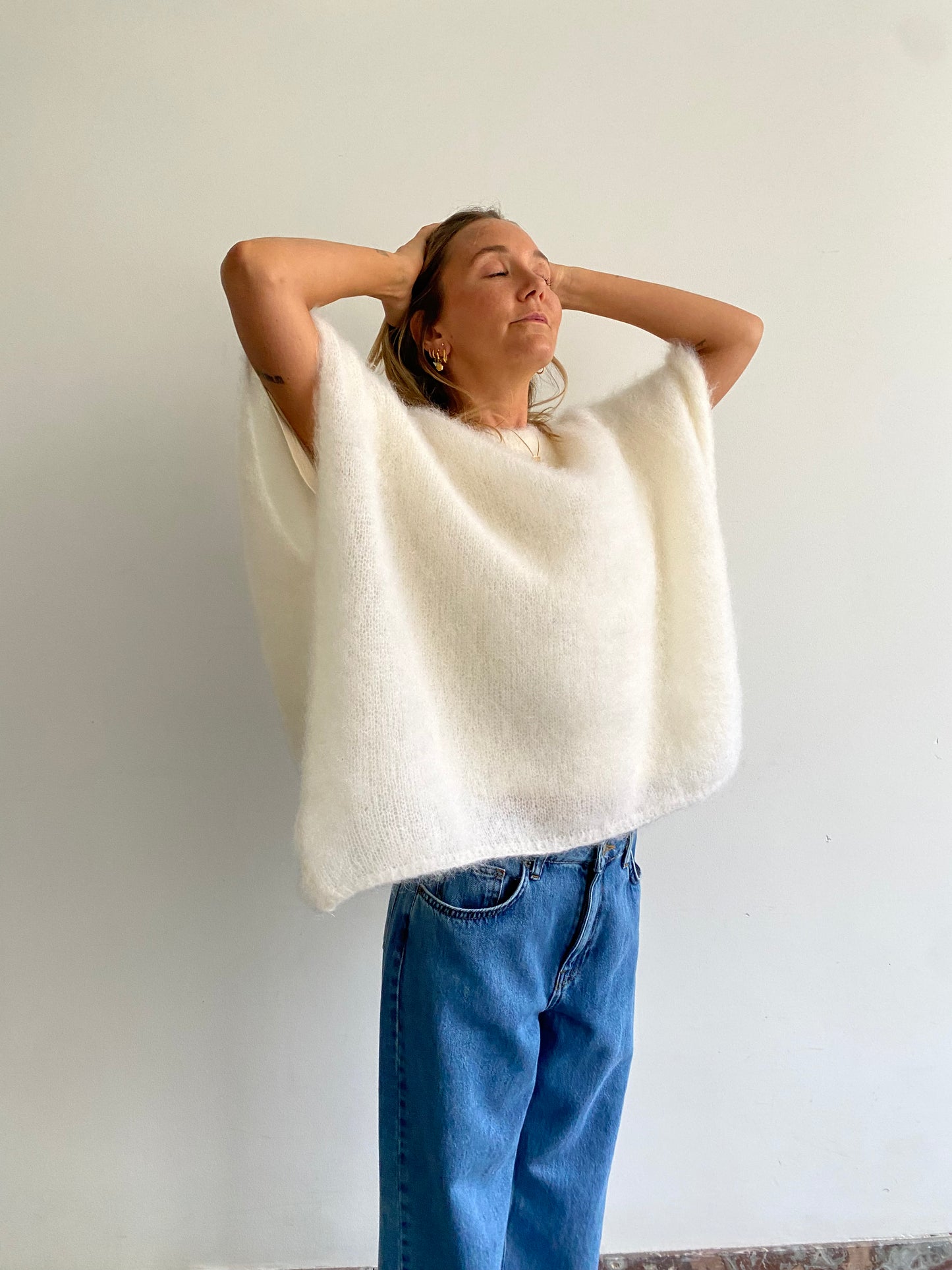Pull mohair écru