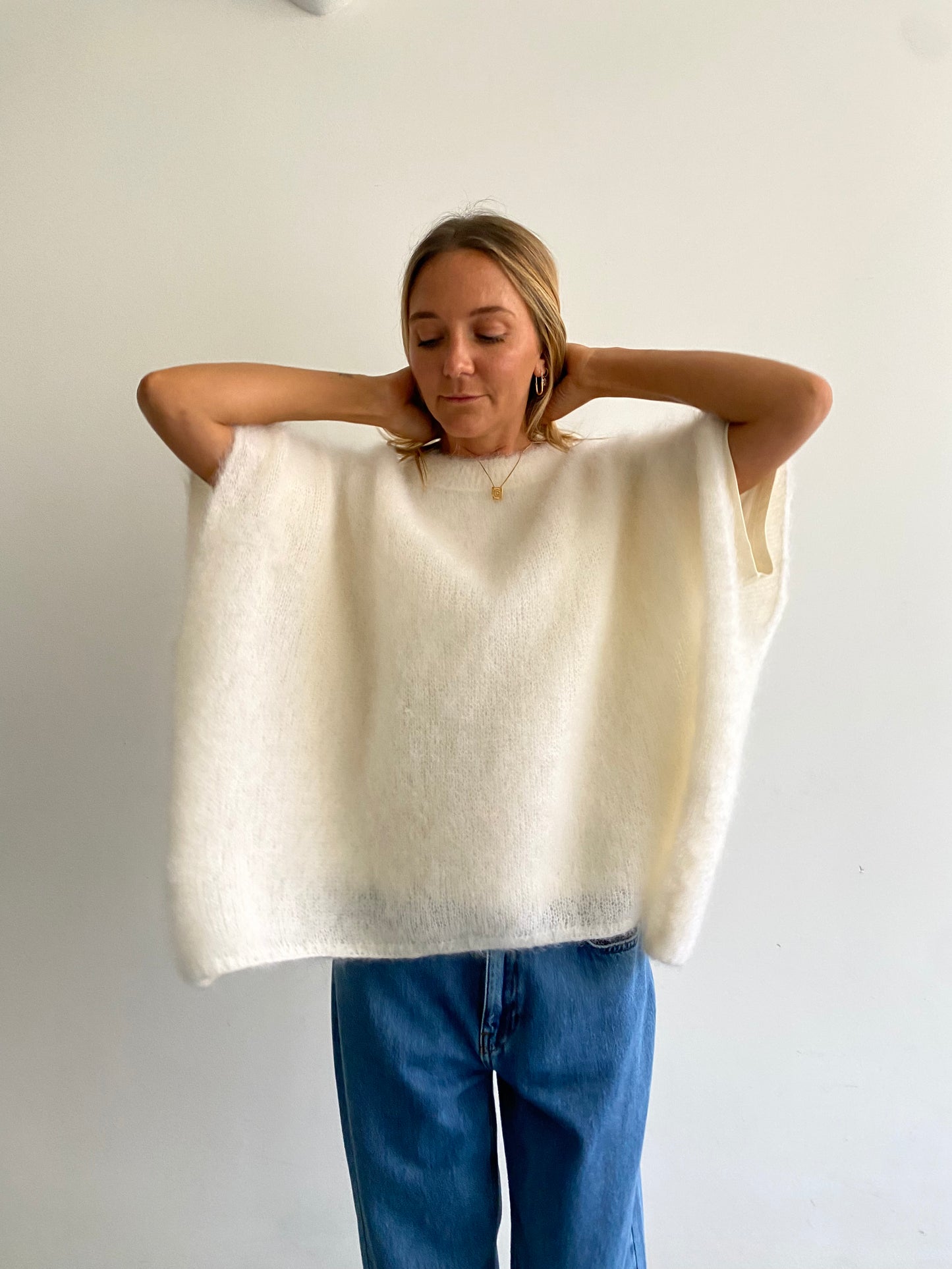Pull mohair écru