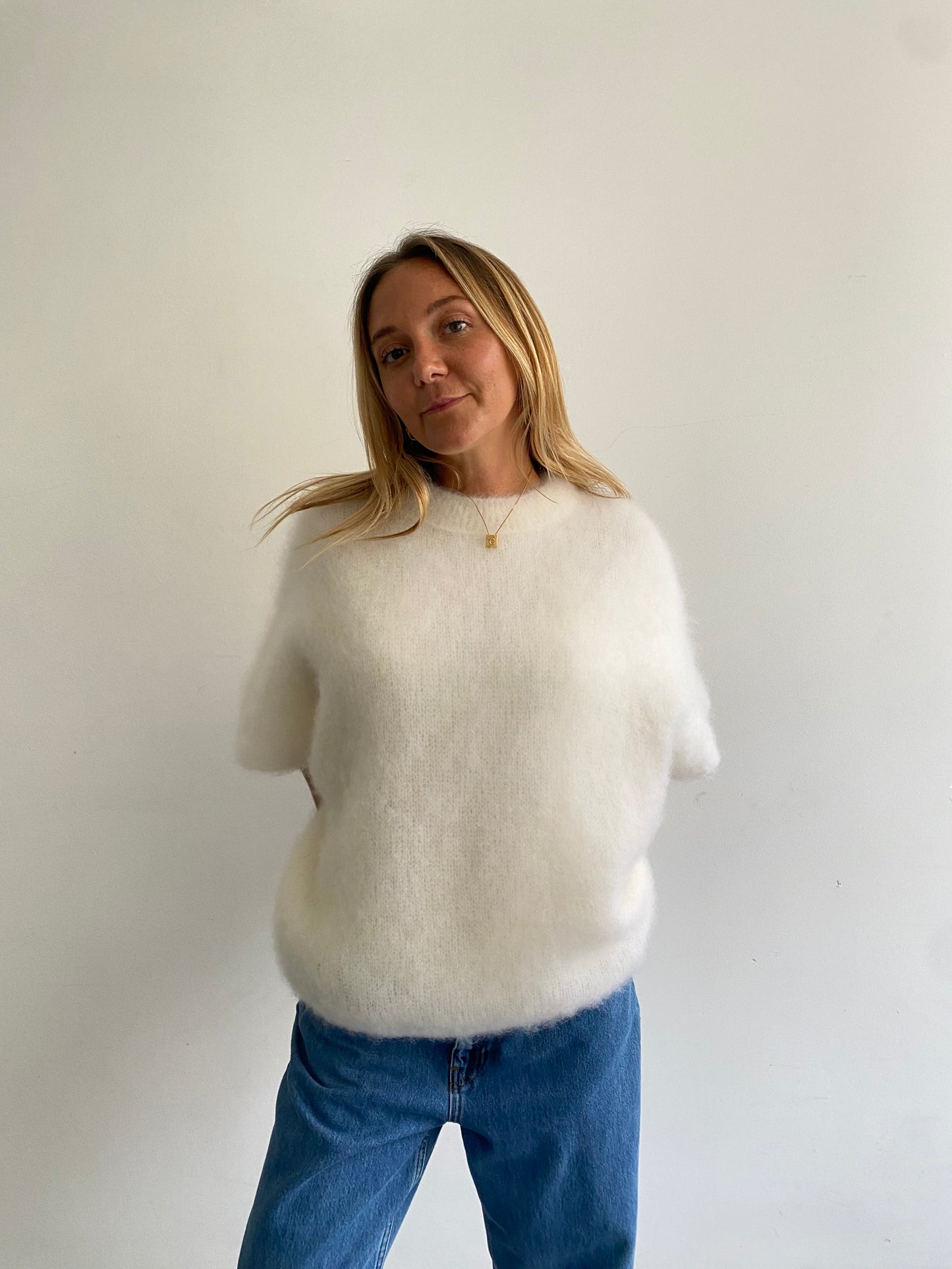 Pull mohair écru