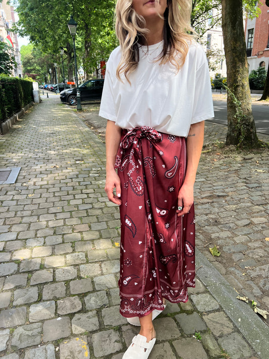 Jupe bandana bordeaux