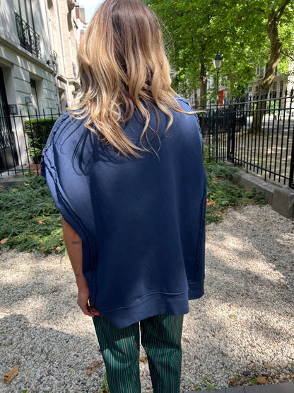 Sweat loose sans manches marine