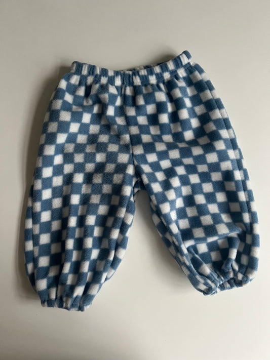 Check fleece blue pants