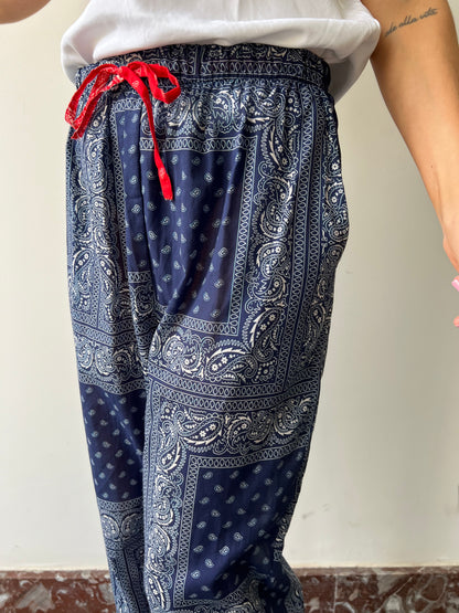 NAVY BANDANA PANTS