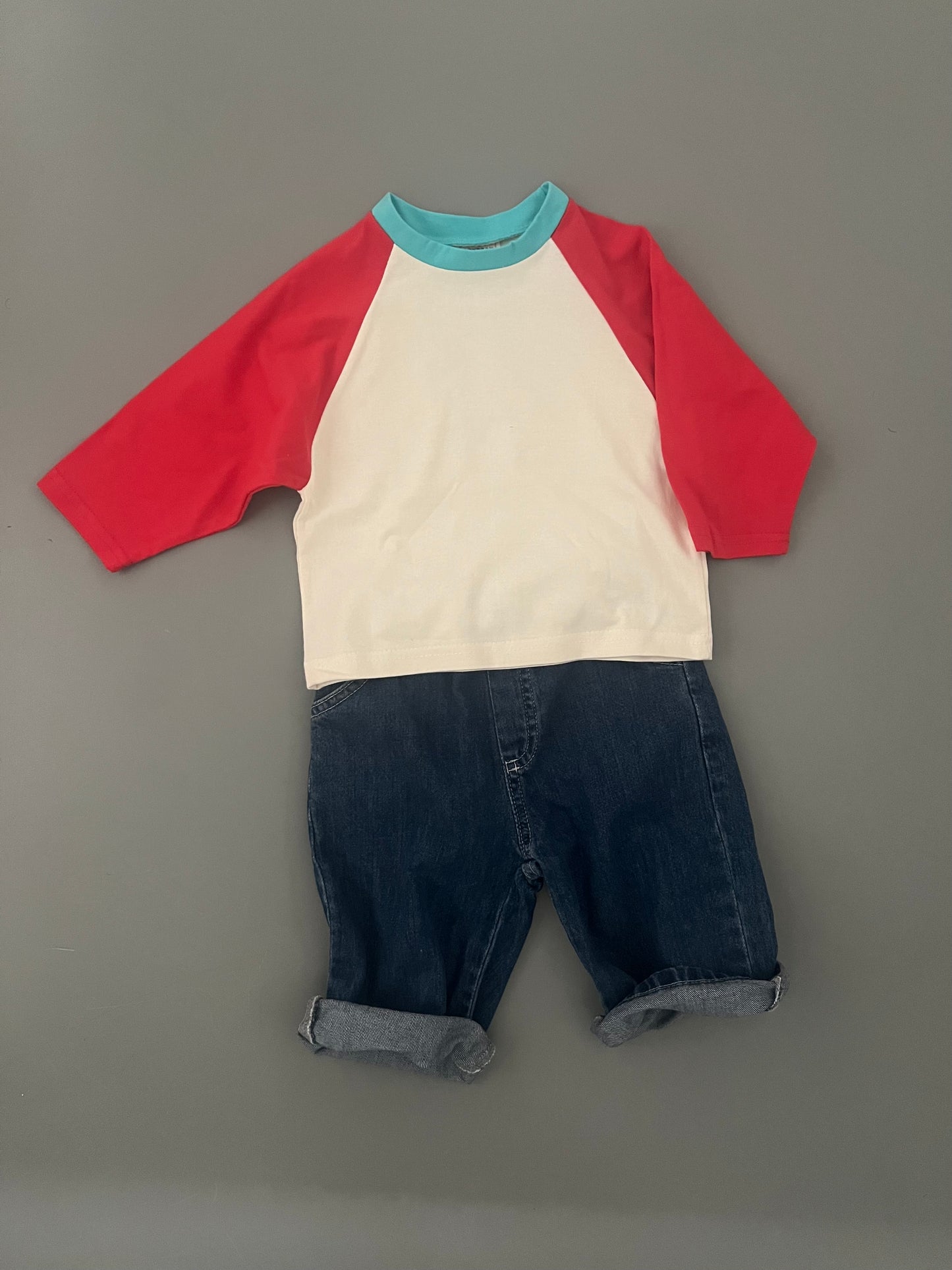 Red raglan tee