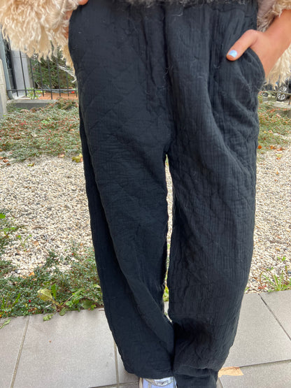 Pantalon matelassé noir