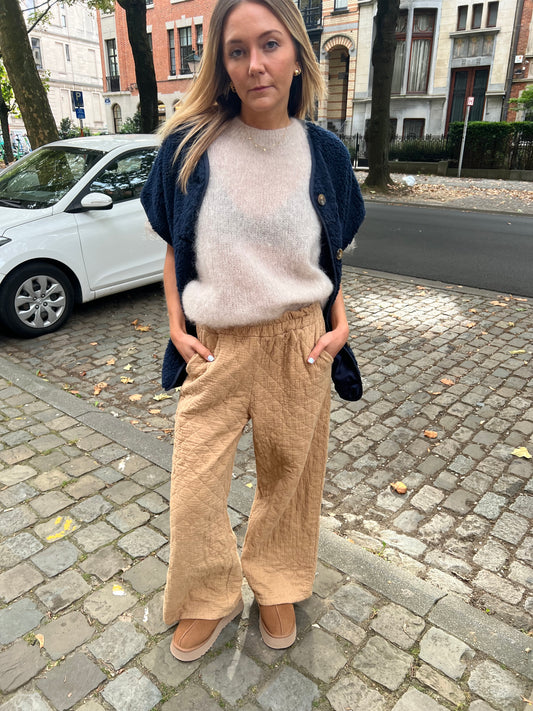 Pantalon matelassé camel