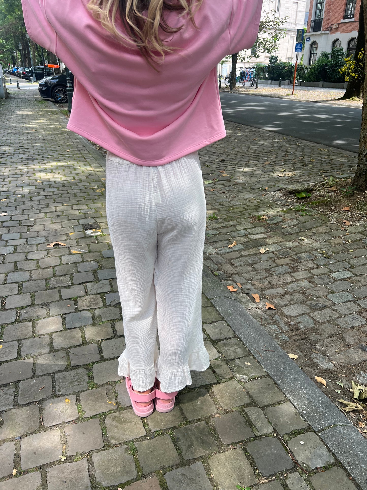 Pantalon gaze de coton volant