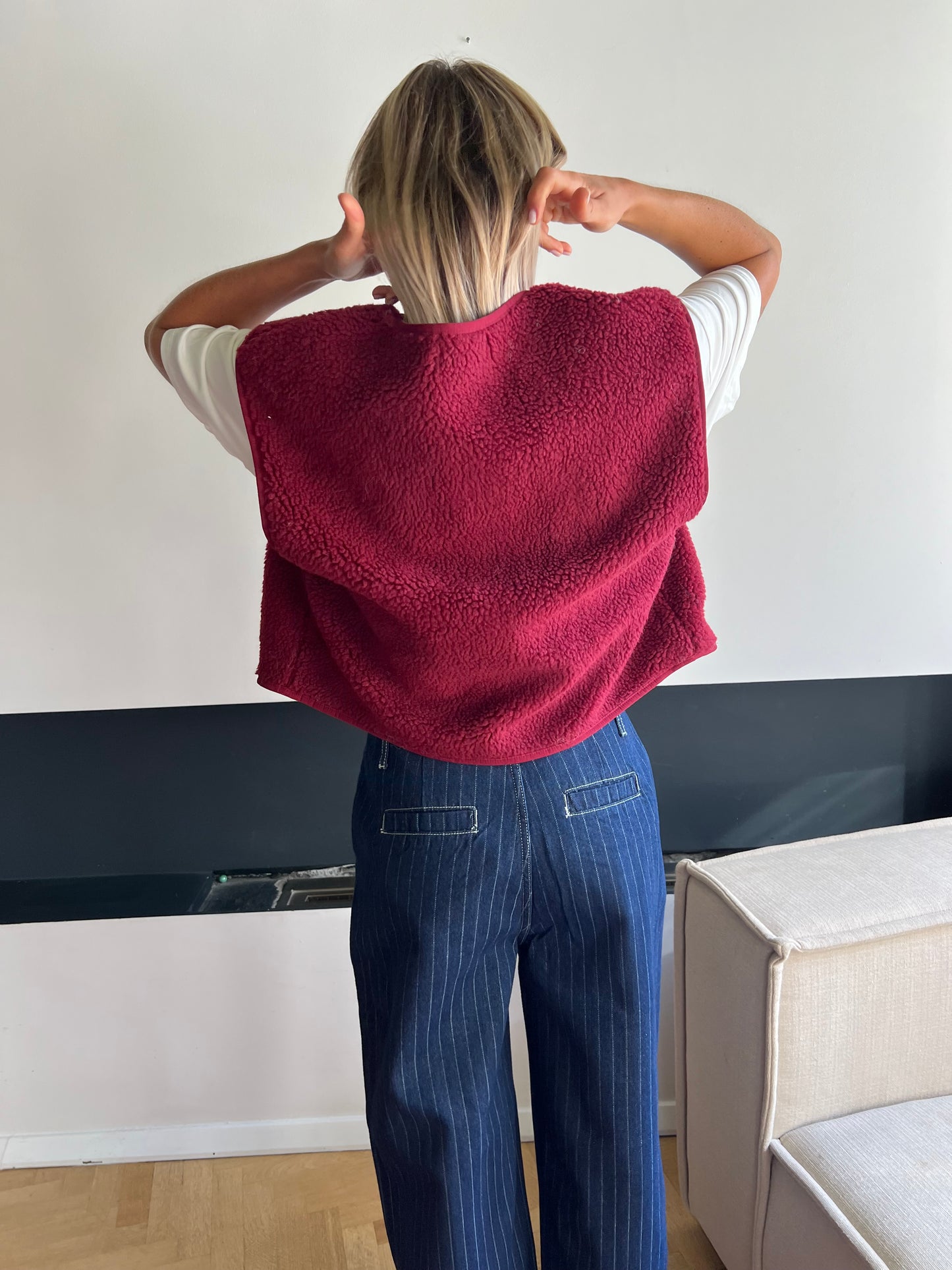 GILET TEDDY BORDEAUX (Pre Order)