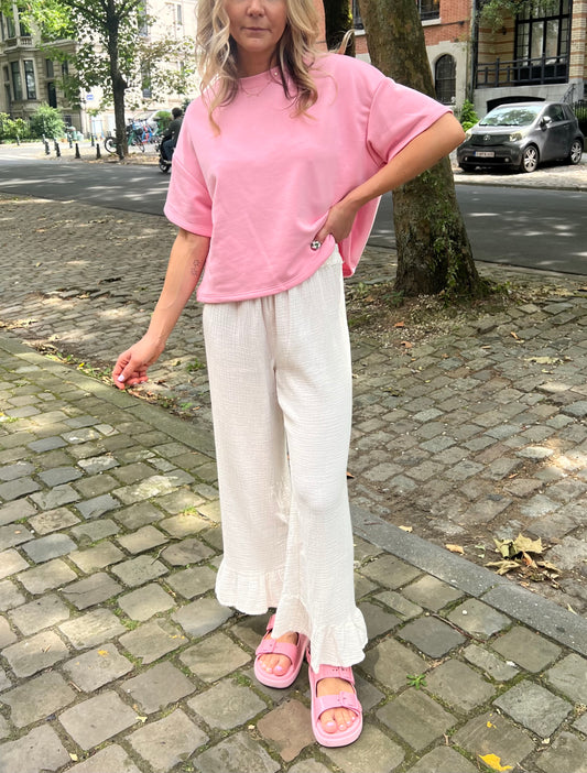 Pantalon gaze de coton volant