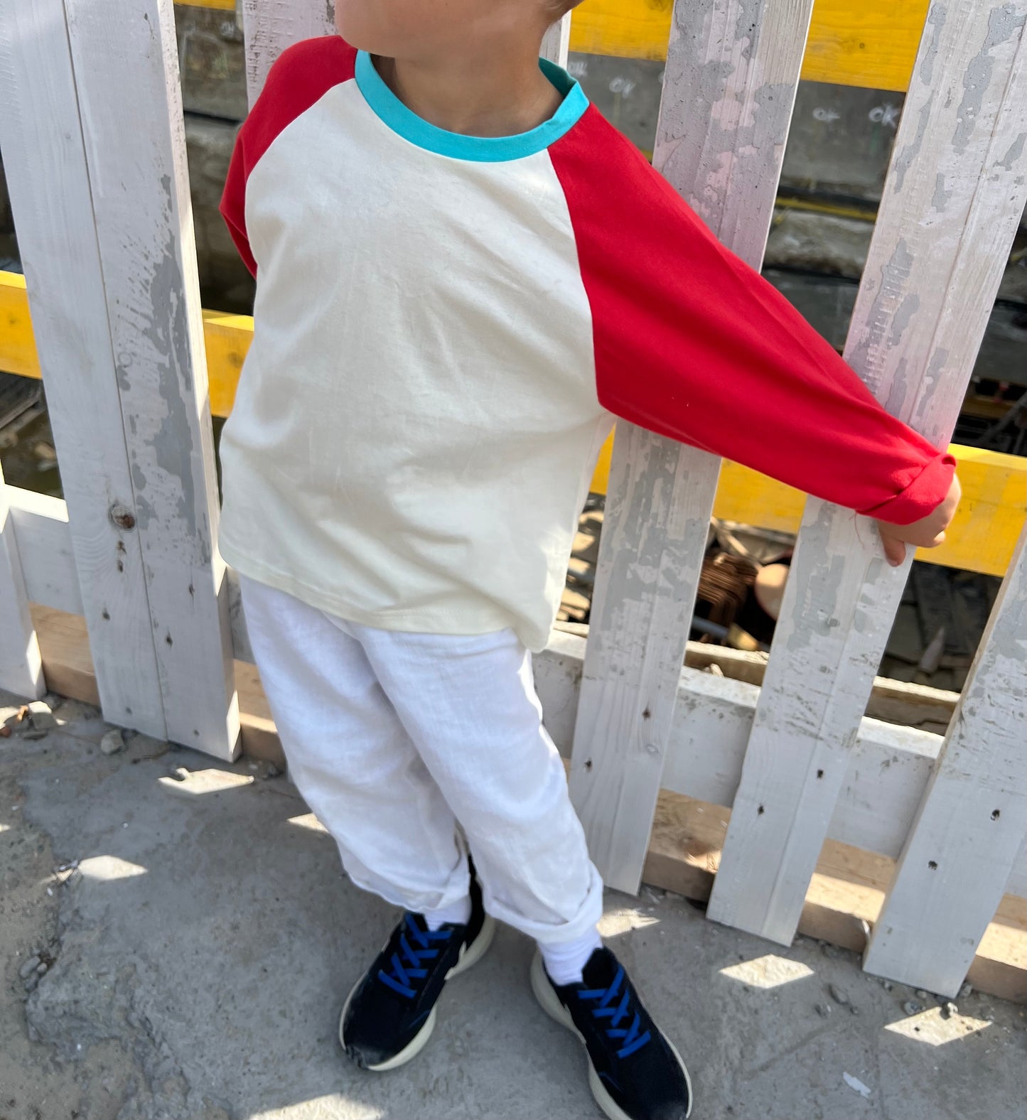 Red raglan tee