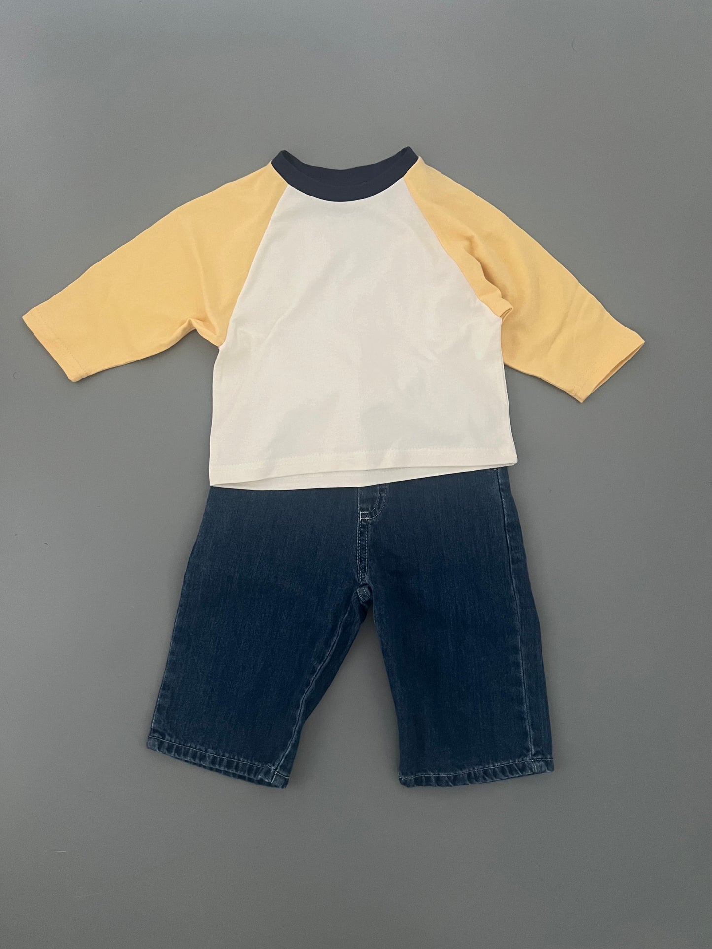 Yellow raglan tee