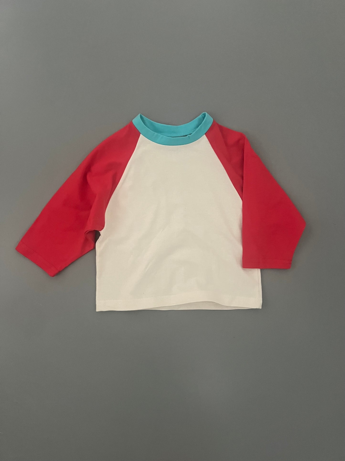 Red raglan tee