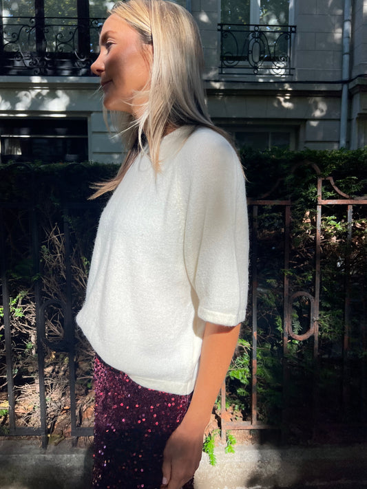 Pull manches 3/4 écru