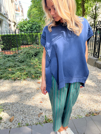 Sweat loose sans manches marine