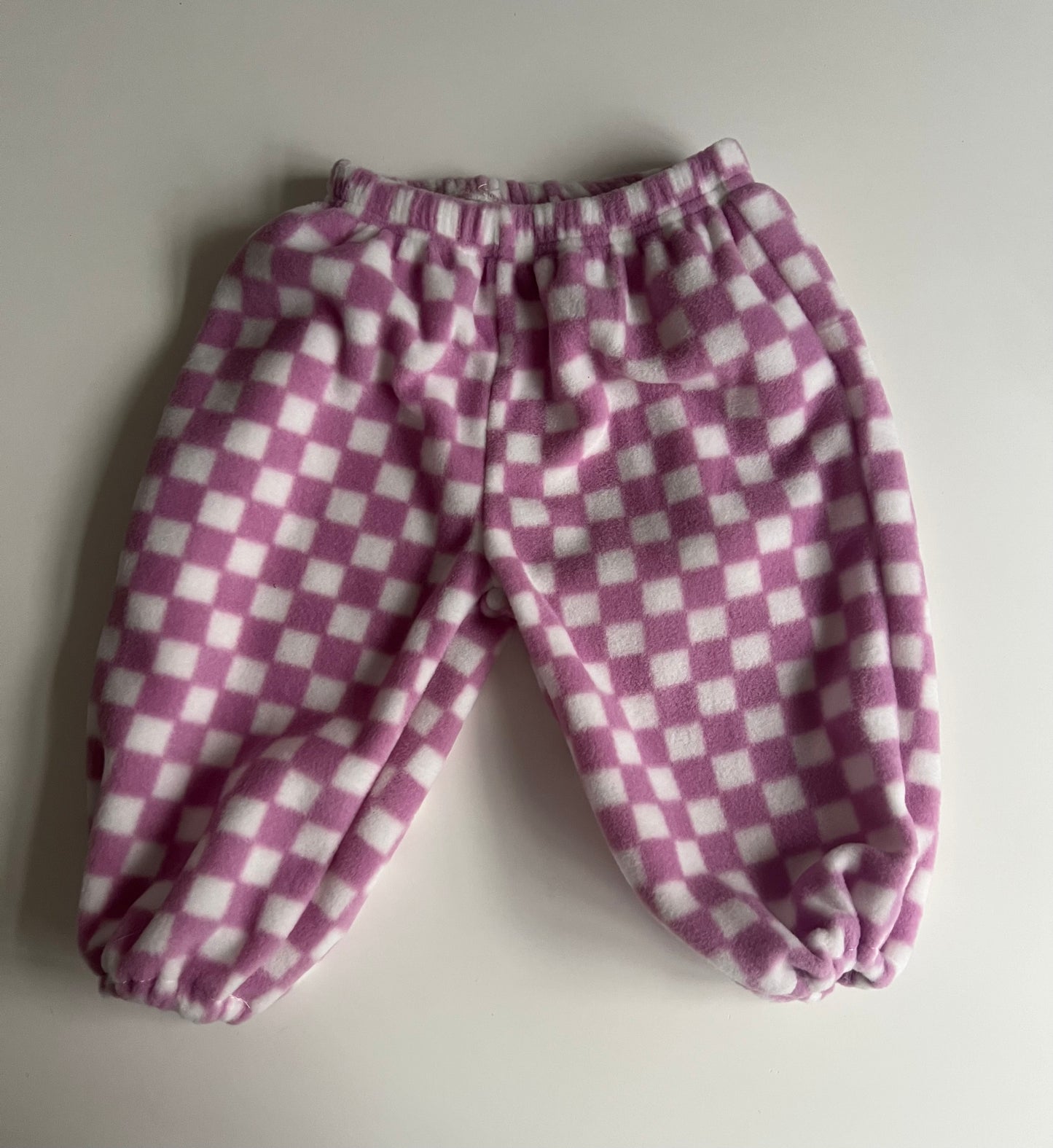 Check fleece violet pants