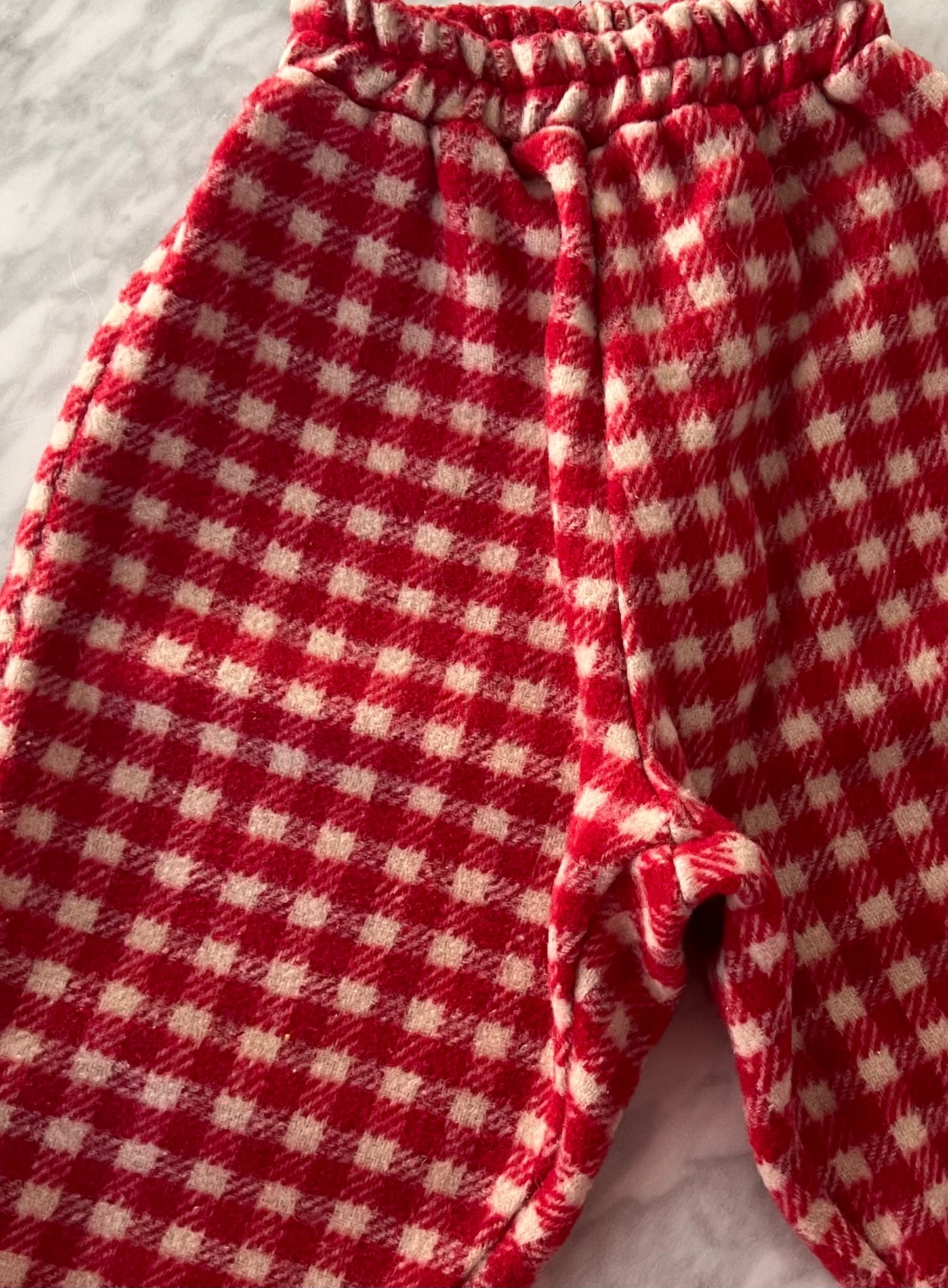 Pantalon carreaux rouge & blanc