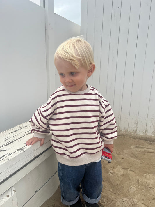 Wine stripe sweatshirt